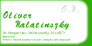 oliver malatinszky business card